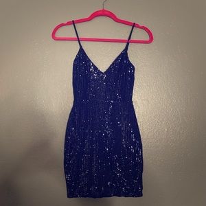 Navy Blue Sequin Dress